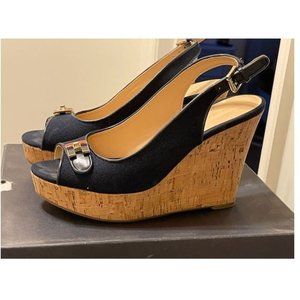 TOMMY HILFIGER Women's Blue  Comfort Wedges Sandal